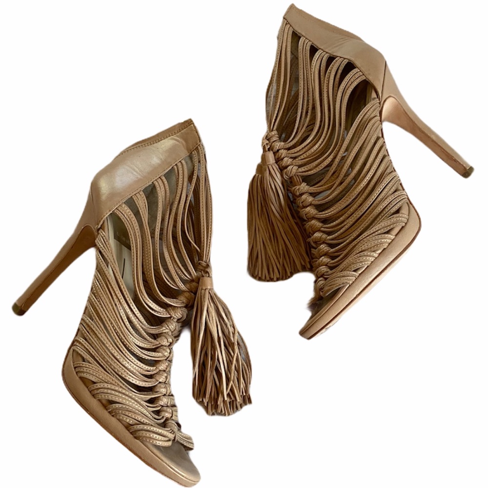 Dolce Vita Leather Strappy Tassel Heel Sandal